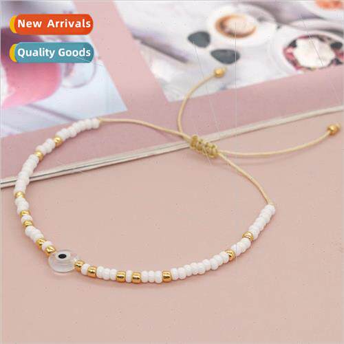 New bohemian  white glazed flat eyes white rice beads beaded
