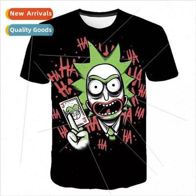 Mens Rick and Morty  Cartoon 3D Digital Printing Round Neck