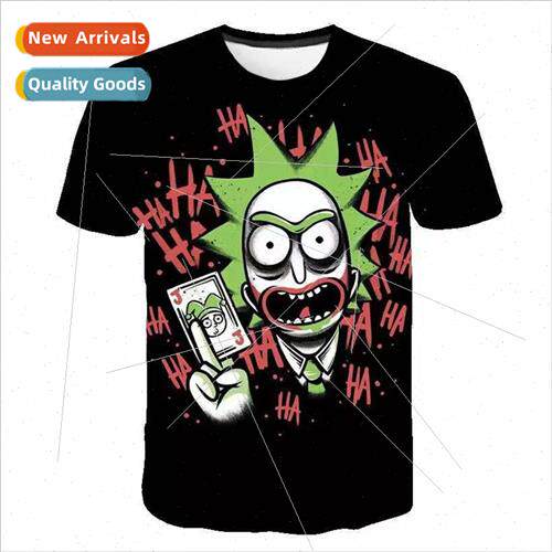 Mens Rick and Morty  Cartoon 3D Digital Printing Round Neck