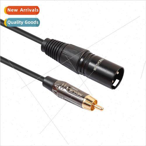 Gold-plated RCA lotus head male to ca male balanced to unbal