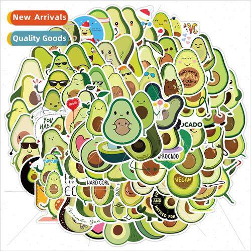 100 cartoon cute avocado stickers can be decorated computer