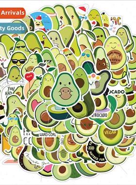 100 cartoon cute avocado stickers can be decorated computer