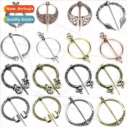 Creative Scandinavian retro Viking cape buckle brooch openwo