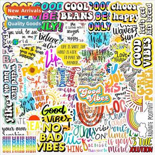 50 colorful English phrase graffiti stickers Knight Chi car