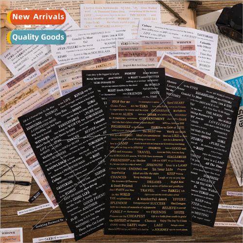 English sticker set Between the lines series of retro foil b