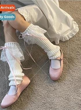 Autumn and winter  socks sets Korean  girls lace edge bow so