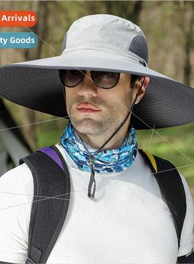 Color blocking large brim sun hat men summer anti-ultraviole