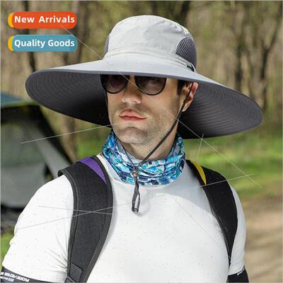 Color blocking large brim sun hat men summer anti-ultraviole