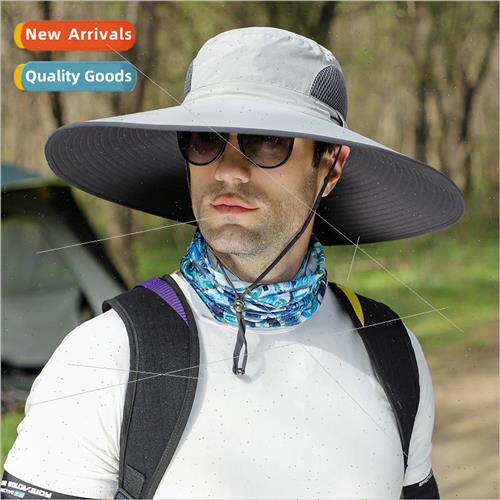 Color blocking large brim sun hat men summer anti-ultraviole