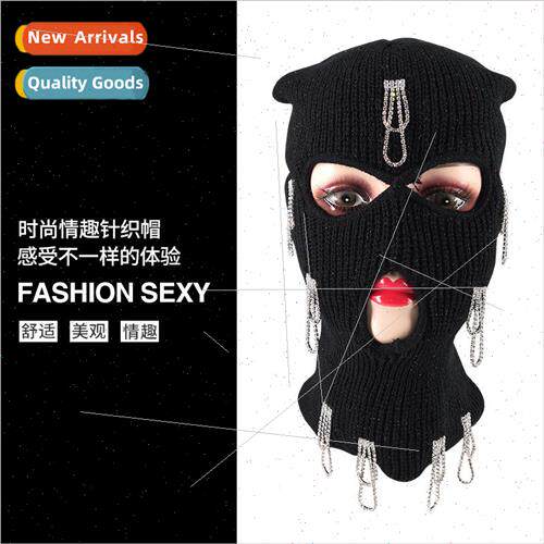 Winter padded three-hole three-eye cap men and women set hea