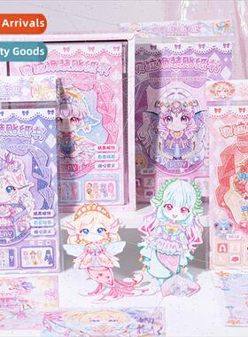 Bella dress up sticker book cute cartoon deep sea girl creat