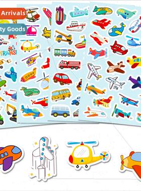 4/pack of 100 stickers each cartoon car airplane transportat