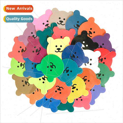 30 pcs of colorful bear headshot glossy film stationery hand