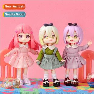 doll long-sleeved ruffle dress set 12 points plain body wear