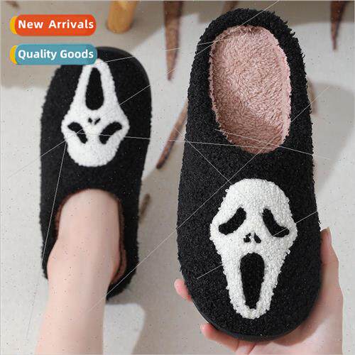 2023 new Halloween skeleton cartoon warm winter cotton slipp