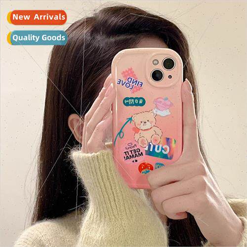 适用 iphone13pro max cartoon label bear apple 12 phone case