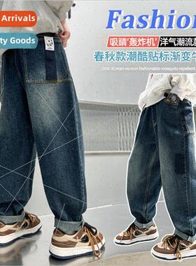 Boys fall pants childrens jeans spring and autumn  2023 new