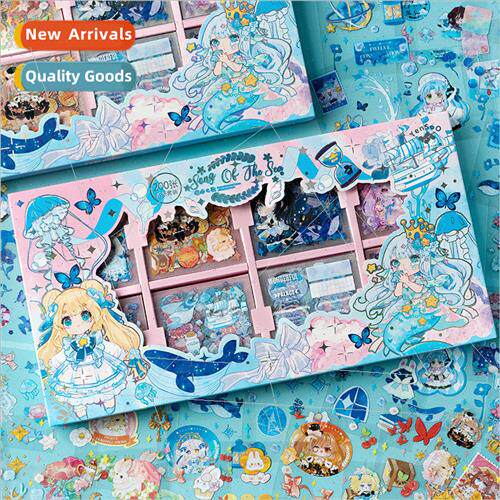 Ocean Song 200 PET waterproof handbook stickers boxed girly