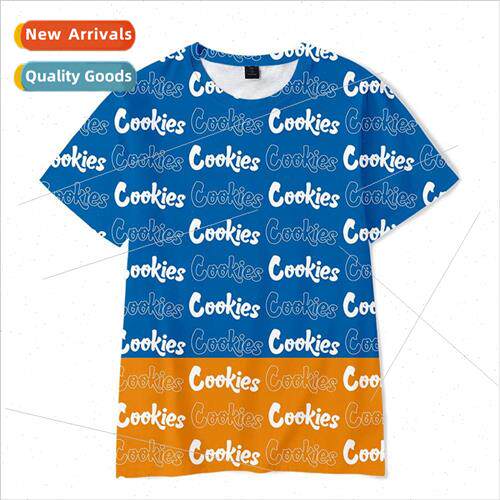 New cookies 3D digital printing mens T-shirt fashion nd casu