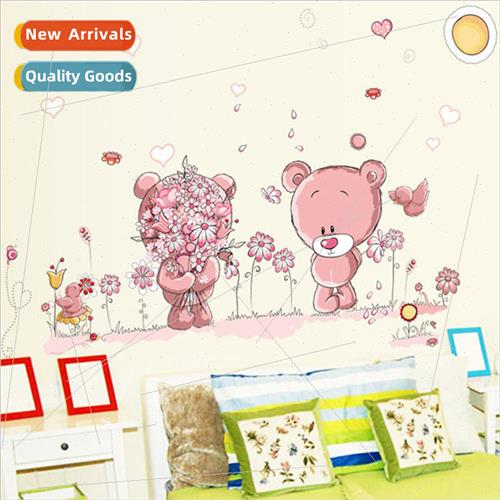 Cute love bear wall stickers bedroom childrens room dorm roo