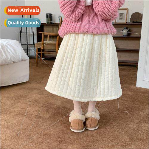 Childrens skirts 2023 winter  girls Korean  of the solid col