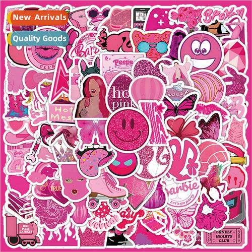 100 pink Barbie stickers cartoon