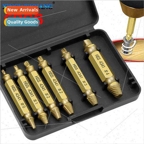 6pcs 4341 Screw Extractor Gold Model HSS Broken Head Screw E