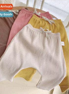 2023 Spring and Autumn new thin cotton girls bottoms 0 to 3
