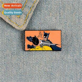 Hero character masked man to maintain peace brooch pin creat