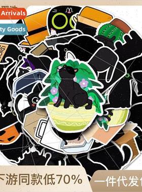 50 black cat kitty animal luggage stickers scooter creative