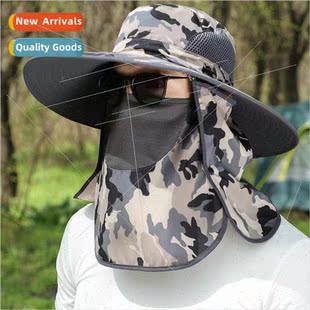 Color Blocking Protective Hat Sunscreen Face Protection Mosq