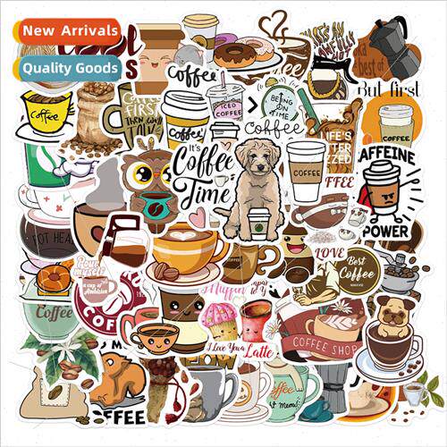 50 cartoon coffee graffiti stickers luggage motorcycle noteb