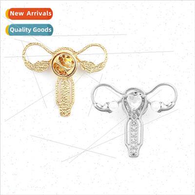 Human organ shape brooch mother womb shape brooch metal badg