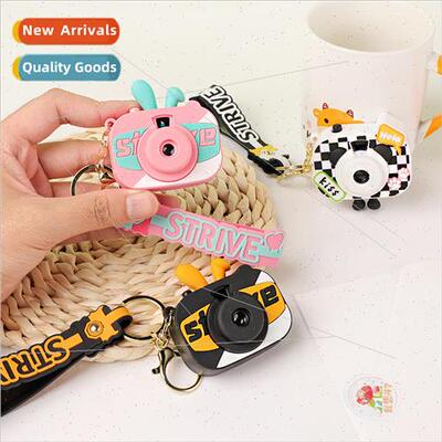 The new rabbit camera charm pendant light-emitting keychain
