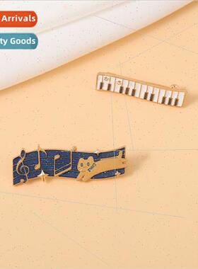 Love music brooch piano cat notes starry sky aesthetic badge