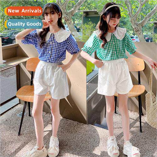Girls summer suit 2023 new children fried set summer dress f
