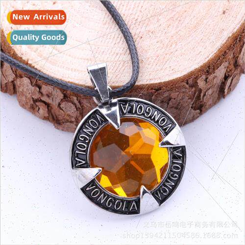 Anime Teacher Pangolin Gemstone Round Pendant Anime Necklace