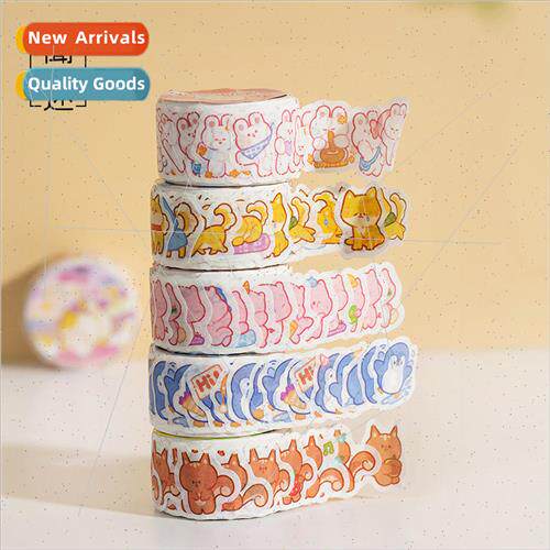 WENDYO die-cut washi tape cloud zoo series hand-painted cart