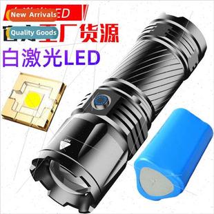 LED flashlight zoom rechargeable laser TYPEC USB5V white