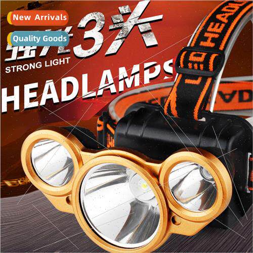 V3913 three lamp head strong light headlamp rechargeable far