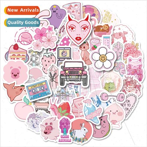 50 pink and purple cute mix and match  doodle stickers VSCO