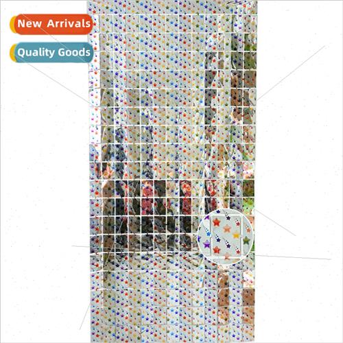 Party supplies color star square rain curtain birthday festi