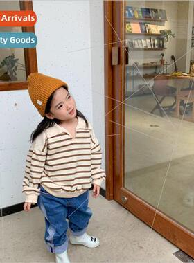 Girls sweater spring and fall childrens 2022 new Korean  of