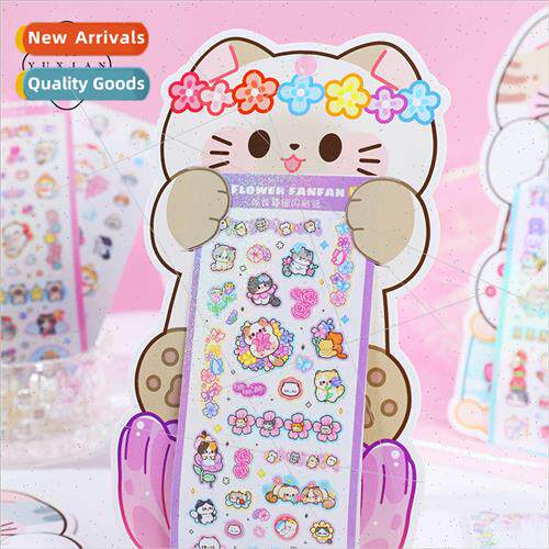Rice cat fine flash stickers cute wind creative cats no cut