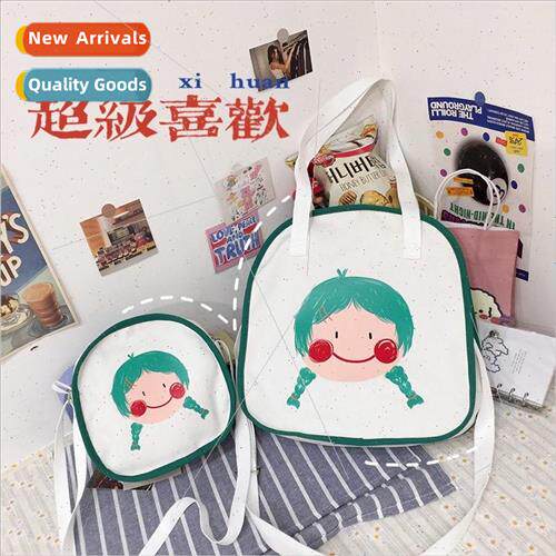 ins Korea canvas small bag girl 2022 new cute cartoon small