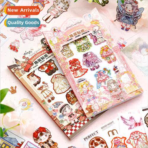 Glitter special oil dressing stickers cute cartoon girl chil