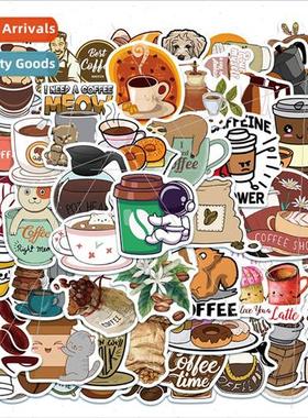 50 hot  coffee literary stickers book notebook handbook suit