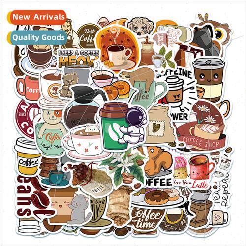 50 hot  coffee literary stickers book notebook handbook suit