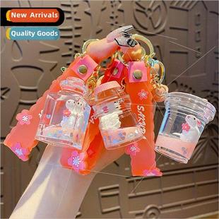 the oil floating Cartoon keychain into rabbit female acrylic