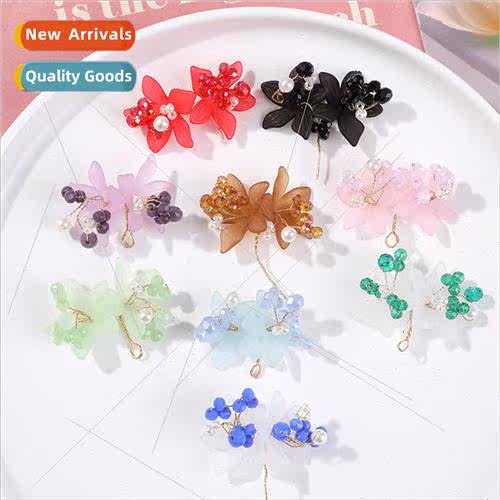 Ancient  fairy frosted petals colorful crystal flowers diy h
